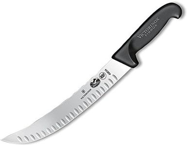 Victorinox Fibrox Curved Wide Blade Brisket Knife, Black, 5.7323.25