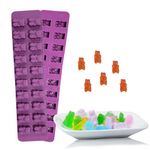 MoldBerry Silicone 20 Cavity Teddy Bear Chocolate/Jelly Mould for Making Home Made Chocolate, Jelly, Candy, Resin Art, Fondant - Pack of 1 (Multicolor)