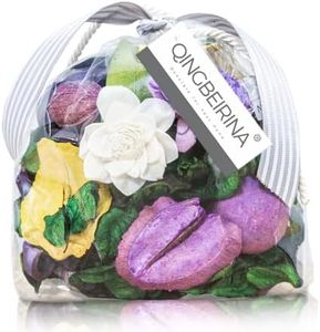 Qingbei Rina Potpourri Bags,Purple Potpourri Bowl Filler,Cotton Scent Decorative Potpourri Dried Flowers,Home Fragrance Sachet of Petals, Vase Fillers,Bathroom Decor(10 oz)