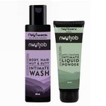 Nuutjob Pack of 2 (Intimate Wash 200ml + Liquid Powder 100ml) Hygiene Combo Pack, Paraben Free, Prevents Wetness, Anti Itch, Long Lasting Freshness, All-in-one cleanser, For Men-Boys