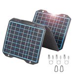 VOLTSET 21W Solar Charger QC and DC 2USB Ports, IP68 Waterproof Solar Panel for Smartphone Headphone Tablets, Compatible with iPhone 12/11/Xs/X/8, iPad, Samsung Galaxy, Huawei P/Mate, Google Pixel