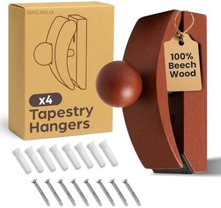 NNUMUA Quilt Hanger for Wall for Display Beech Wood - Adjustable Heavy Duty Quilt, Rug & Tapestry Hangers for Walls - 4 Pack with Hardware