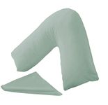 HOMES-LINEN Orthopaedic V-Shaped Pillow Extra Cushioning Support For Head, Neck & Back (Duck Egg, V-Pillow With Cover)