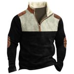 Mens Sweatshirts no Hood 1/4 Zip Pullover Mens Lightweight Fishing Tshirt for Men Mens Winter Pullover Jacket Men's Jackets Winter Hoodie Woolen Jumpers for Men UK Men's Outerwear Gilets