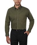 Van Heusen Men's Dress Shirt Regular Fit Oxford Solid, Dark Green, 18.5"-19" Neck 36"-37" Sleeve