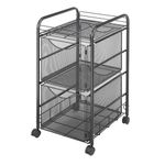 Safco Products Onyx Mesh File Cart with 2 File Drawers, Black (5212BL)