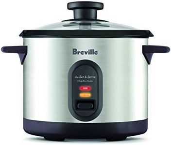 Breville the Set & Serve 7-Cup Rice Cooker, Brushed Stainless Steel, BRC310BSS