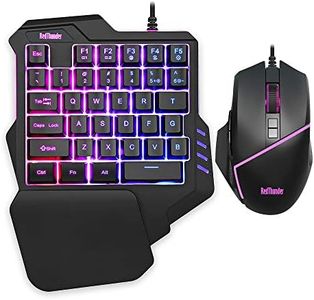 RedThunder One-Handed RGB Gaming Keyboard and Mouse Combo, 35 Keys Mini Gaming Keypad, 6400 DPI Mouse, Portable Game Controller for PC Gamer