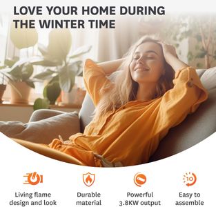 WARMGLOW Living Flame Gas Heater – 3.8KW Adjustable Indoor Home Heater