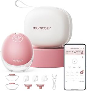 Momcozy Breast Pump Hands Free Upgraded Mobile Flow | M9, App Discreet Control with Personalized Multi-Modes & 15 Levels, Wearable Breast Pump 24mm (Cozy Red, 1 Count)