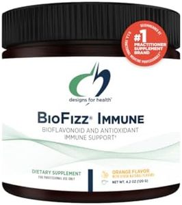 Designs for Health BioFizz Immune Powder - Vitamin C Drink Mix Supplement with Bioflavonoids, Zinc, 2000 IU Vitamin D + E - Fizzy Orange Flavor + Antioxidant Support (30 Servings / 120g)