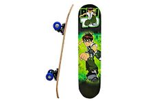 EYESIGN Skateboard 24"x 6" Complete Skateboard, Double Kick Concave Skate Board 9 Layer Plywood Deck Standard Skateboards for Kids Boys Girls Beginners Teens Adult- (Ben 10 Print)