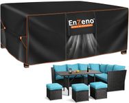 Enzeno Garden Furniture Cover Waterproof,Outdoor Furniture Cover Windproof,Anti-UV 420D Oxford Fabric Rectangular for Chair and Table Rattan Sofa Set Covers 250 x 210 x 90cm