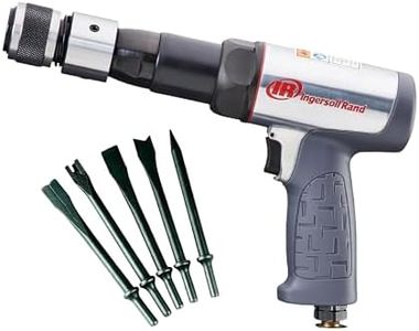 Ingersoll Rand 119MAXK Vibration Reduced Long-Barrel Air Hammer 5-Piece Chisel Set, 2,530 BPM, 3-1/2" Stroke, Round Shank