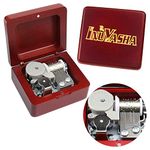 Sinzyo Music Box Vintage Wood Carved Mechanism Musical Boxs Gift for Birthday Valentine's Day Christmas Day(Inuyasha -Wine Red Box)