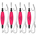 THKFISH Catfish Float Rigs with Double Hooks Santee Rig for Catfishing Tackle Rattling Cork EVA Foam Peg Floats Bobbers Bait Rigs PIN-3IN-4PCS