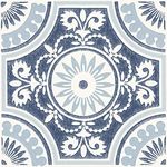 FloorPops 12-in by 12-in Blue Ezra Vinyl Peel & Stick Floor Tiles (10 Tiles), (10 sq.ft./Carton)