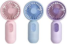 Mini Portable Fan 3 Pack, Cute Handheld Fan Battery Operated Lightweight Small Personal Fan with 3 Speeds and USB Rechargeable Eyelash Fan for Girl kids Women Men Office Outdoor Travel Camping