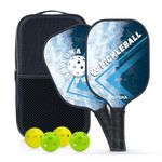 HSYFUNA Pickleball Paddles, Pickleball Set with 2 Pickleball Rackets, 2 Outdoor & 2 Indoor Balls with Portable Carry Bag, Pickle Ball for Adults Kids Indoor and Outdoor, A Great Gift for Beginners