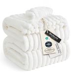 Bedsure King Blankets for Bed, Living Room Decor, Soft Blanket Fluffy Fleece Cozy Gifts for Women Men Her Him, All Seasons Quilt King Size White Home Decor, 108x90