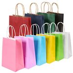 Paper Bags with Handles (30 Pack,130 GSM), HCYW Coloured Paper Party Bags for Kids Party, Kids Party Bags for Sweet, Birthday, Wedding, Christmas, Halloween, Retail, Party Favor(15x21x8cm)