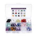 CrystalTears Assorted Healing Crystals Gemstones Bulk Tumbled Polished Stone Chips Natural Chakra Quartz Crystal Stones for Reiki Meditation Therapy Beginners Home Decor