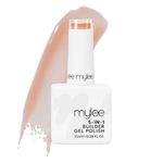 Mylee 5 in 1 Builder Base Strengthening Gel 15ml, UV/LED Nail Polish Coat for Hard Strong Nails Tips & Extensions, For Nail Art Decoration, Decals & Jewels, Professional Manicure Repair (Laid Bare)