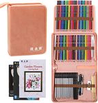 H & B Professional Drawing Kit - 72 Oil-Based Colored Pencils and 12 Sketch Pencils with Coloring Book and Accessories 98 Pack Colored Pencils Set for Drawing Art - Suitable for All Ages