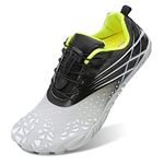 JIASUQI Women Men Water Shoes Quick Dry Barefoot Beach Sport Aqua Shoes for Swimming Surfing Hiking(Grey,UK 11.5)