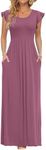 AUSELILY Women Maxi Dress Ruffle Pe