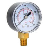 Supreme Control System Pressure Gauge Water Pressure Gauge, Air Gauge, Good Air Tightness for Air Oil(0-200psi, 0-14bar)