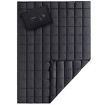 KingCamp Down Camping Blanket, Lightweight Travel Blanket for Outdoor Camping, Stadium, Airplane, Water-Resistant Backpacking Quilt, Puffy, Packable, Ideal for Cold Weather Black
