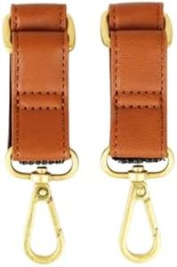 FAWN DESIGN The Stroller Hooks 2 Pack, Stroller Clips for Stroller Caddy with Faux Leather Stroller Straps and Bag Hooks, Fit Most Strollers, 4.5x1x1 inches, Brown Matte