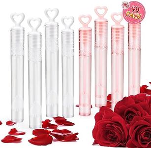 Wedding Bubble Wands, 48 Pack Mini Heart Wand Bubbles Party Favors for Weddings and Anniversaries Wonderful Wedding Bubble Maker Bubble Toys for Kids Boys Girls（White &Pink）