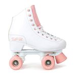 SFR Skates Figure Quad Skates Roller Skates, Adults, Unisex, Multicoloured (White/Pink), 39.5