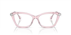 SWAROVSKI Women's Sk2011 Prescription Eyewear Frames, Transparent Pink/Demo Lens, 55 mm