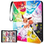 Trading Card Binder 400 Pockets, 4 Pocket Premium Card Album Holder with 50 Double-Sided Removable Sleeves, Zipper Carrying Card Folder Display Storage Case for Boys Girls Birthday Gifts