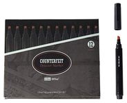 GSM Brands Counterfeit Money Bill Detector Pens, Markers - Detects Fake Currency - 12 Pack