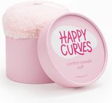 Happy Curves Comfort Powder Puff - Large Powder Puff for Body Powder Applicator with Storage Container, Compatible with Women's Talc-Free(Powder Sold Separately)