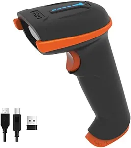 Tera Barcode Scanner Wireless 1D Laser Cordless Barcode Reader with Battery Level Indicator, Versatile 2 in 1 2.4Ghz Wireless and USB 2.0 Wired