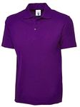 Ladies Loose Fit Polo Shirt Pique Plus Size 10 to 28 Unisex Premium Plain Top (UK 16, Purple)