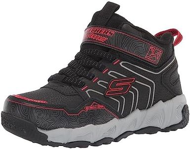 Skechers Unisex-Child Velocitrek Sneaker, Black/Red, 1 Little Kid