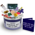 Humorous Over The Hill Birthday Survival Kit In A Can. Novelty Fun Gift - Happy Birthday Present & Card All In One. Any Age Getting Old Joke Gift. Customise Your Can Colour (Purple/Lilac)