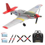 RCSHOBBY 4 Channel Remote Control Airplane 2.4Ghz RC Plane with 3 Modes - Ready to Fly P51 Mustang RC Airplane RTF for Beginners Adults with Xpilot Stabilization System & One Key Aerobatic(Red)