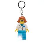 IQ LEGO Iconic Doctor Keyring Torch - 76 mm Large Figure (KE185) - Includes 2 CR2025 Batteries, White