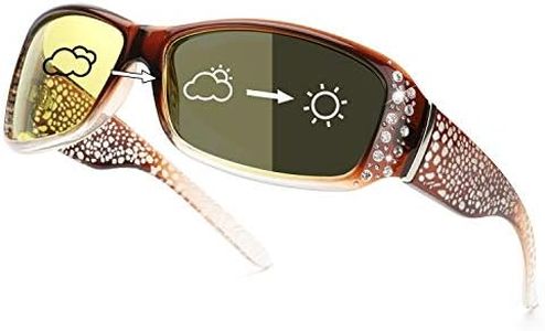 IGnaef Women's Photochromic Night-Vision Glasses for Driving, Anti-Glare Polarized Safety Nighttime/Rainy/Riding (A1Gradient Brown Frame/Photochromic Yellow Lens Polarized)