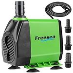 FREESEA Fountain Submersible Water Pump: 800GPH 45W Adjustable Ultra Quiet Aquarium Pump with 3 Nozzles 10ft High Lift for Small Pond | Fish tank | Waterfall | Outdoor | Hydroponics