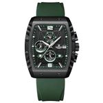 NAVIFORCE Silicone Men Analog Sports Chronograph Date Silicon Strap Quartz Watch -Nf8025,Band Color-Green,Black Dial