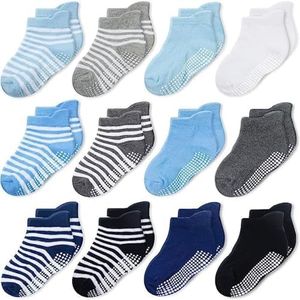 CozyWay Chaussettes antidérapantes pour bébé Chaussettes pour tout-petits avec poignées à la cheville pour nourrissons Enfants Petites filles Garçons 12-36 mois