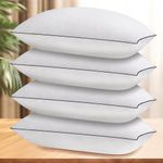 Wansimoo Bed Pillows for Sleeping Queen Size Set of 4,Comfortable Hotel Cooling Pillows 4 Pack, Soft & Support